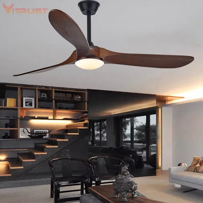 Ventilateur de plafond en bois naturel de luxe