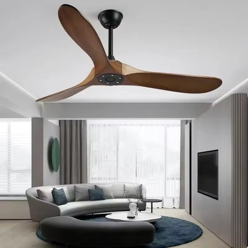 Ventilateur de plafond en bois naturel de luxe