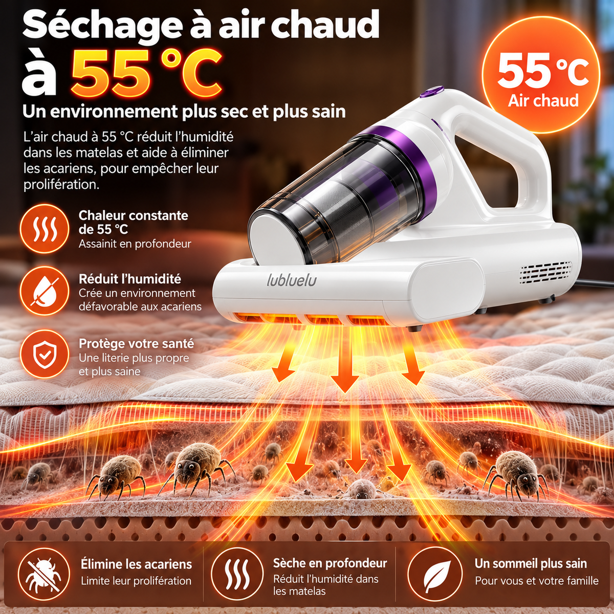 aspirateur à main anti-acariens