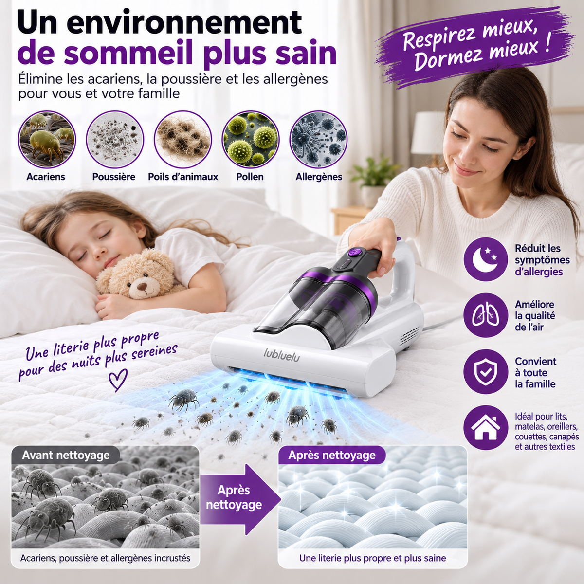 aspirateur à main anti-acariens