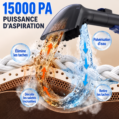 Nettoyeur de tapis Lubluelu V9 100 ° Nettoyeur vapeur C